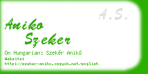 aniko szeker business card